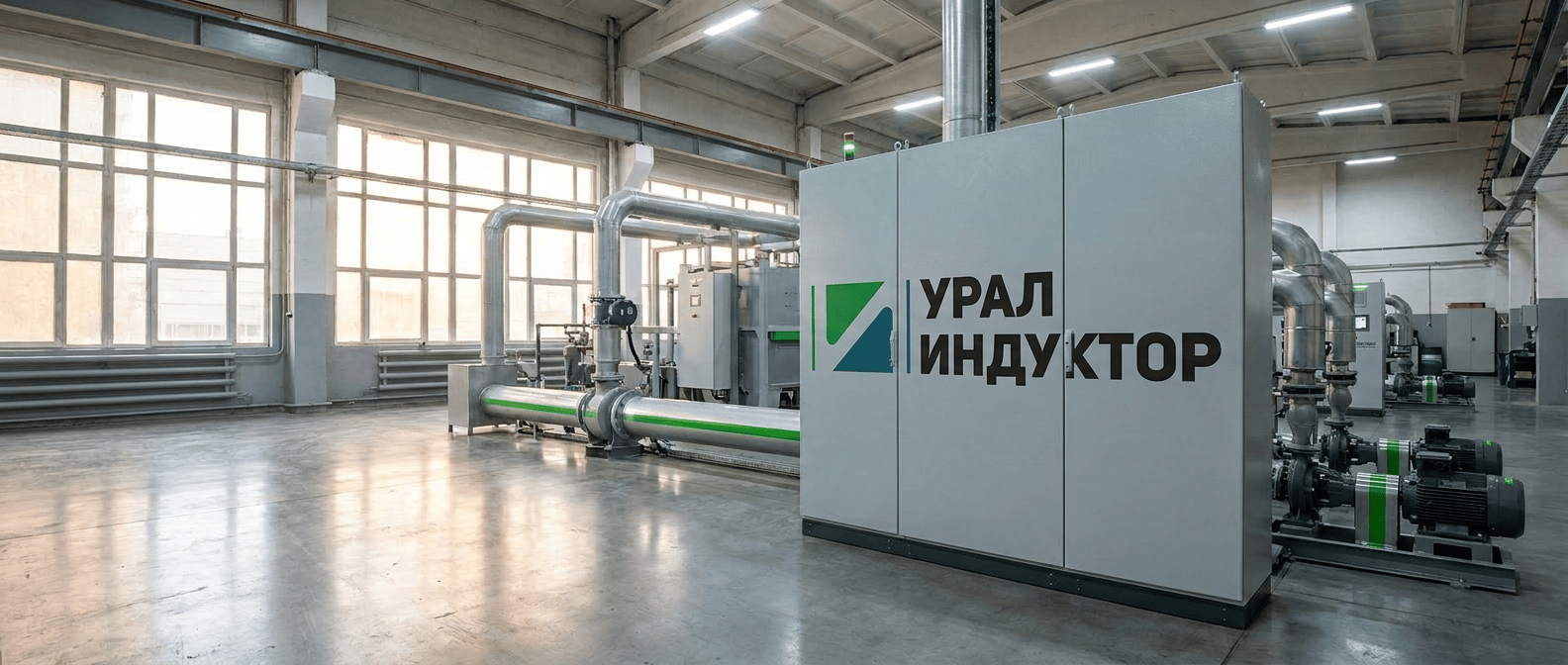 Модернизированный участок: шкаф управления УралИндуктор и обвязка охлаждения